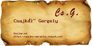 Csajkó Gergely névjegykártya